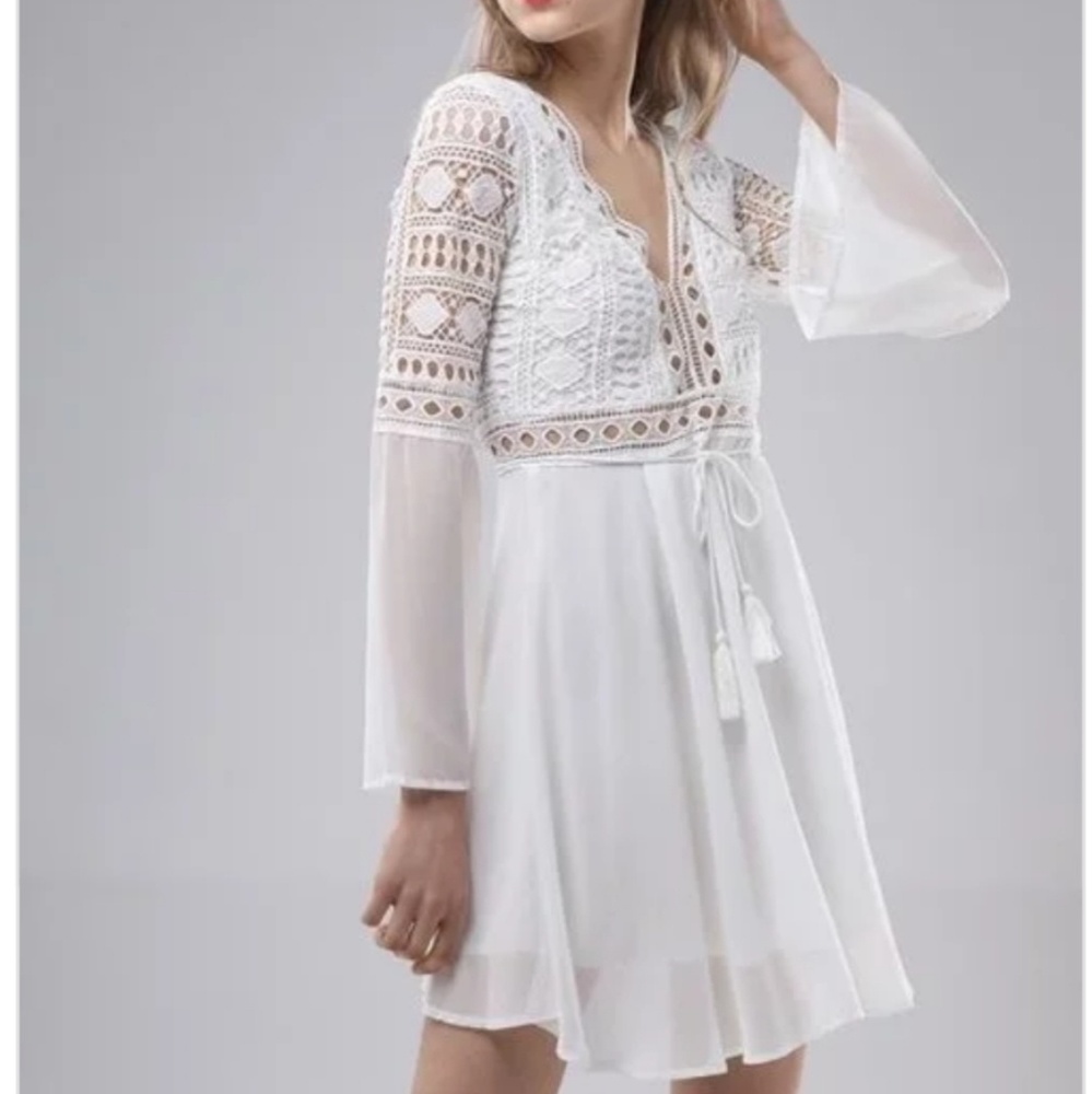 WHITE  MINI DRESS - Picture 5 of 8